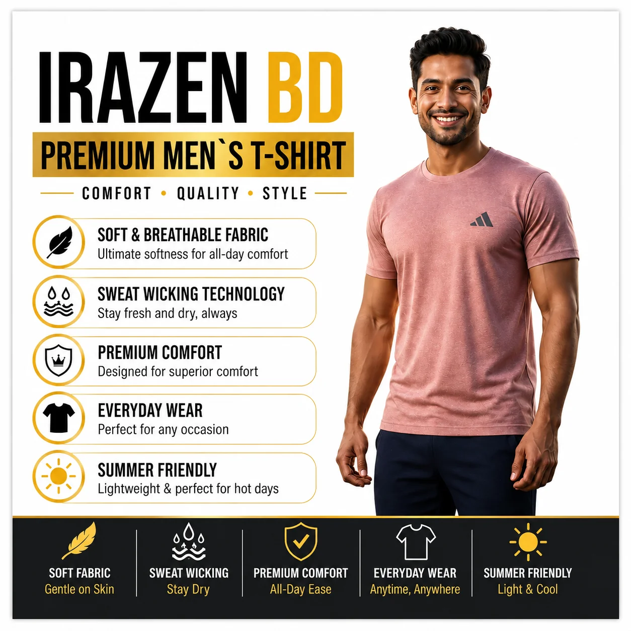 Men`s Premium T-Shirt Chaina Fabric
